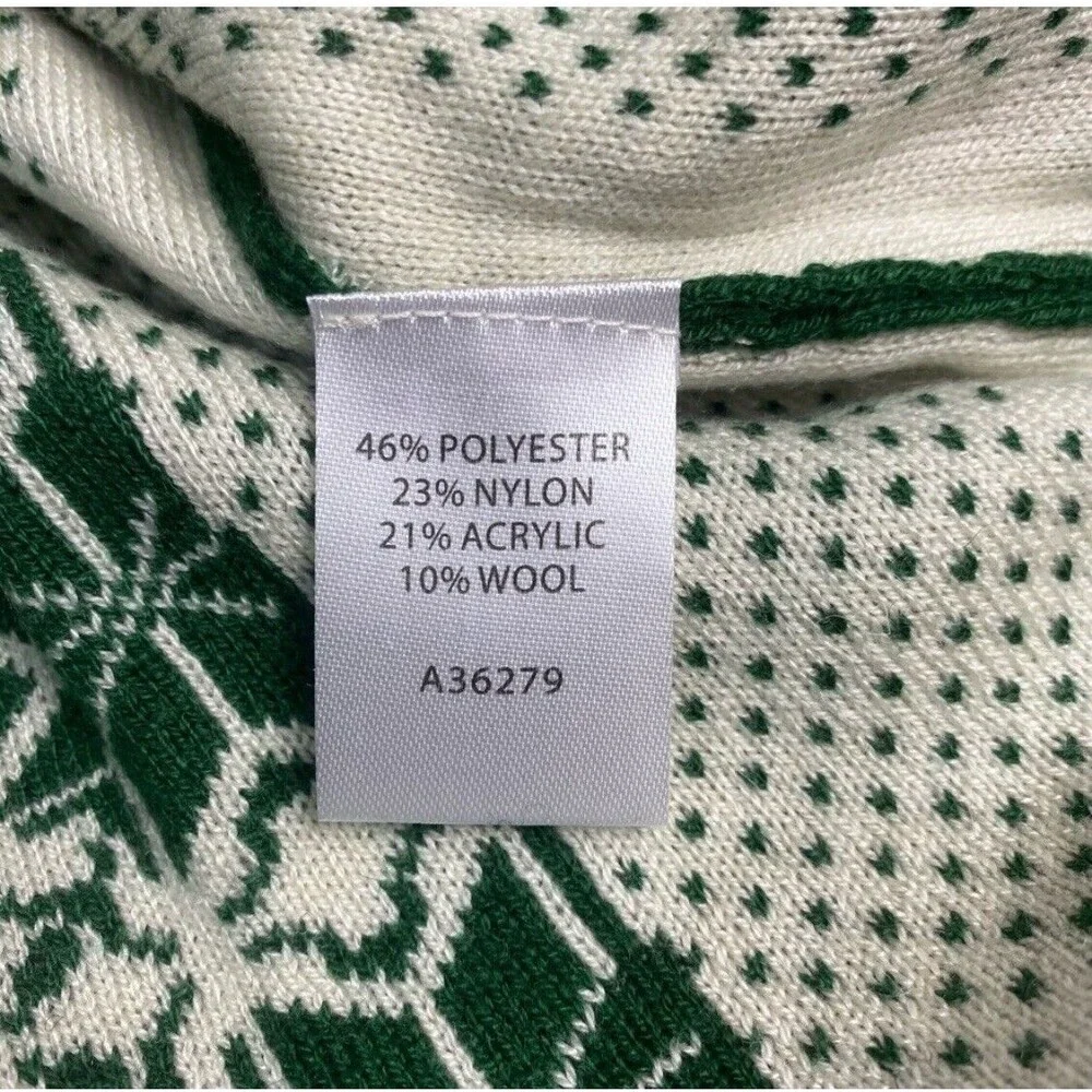 Vitange Appleseeds  green ivory fair isle Nordic button up soft c… - Picture 8 of 11